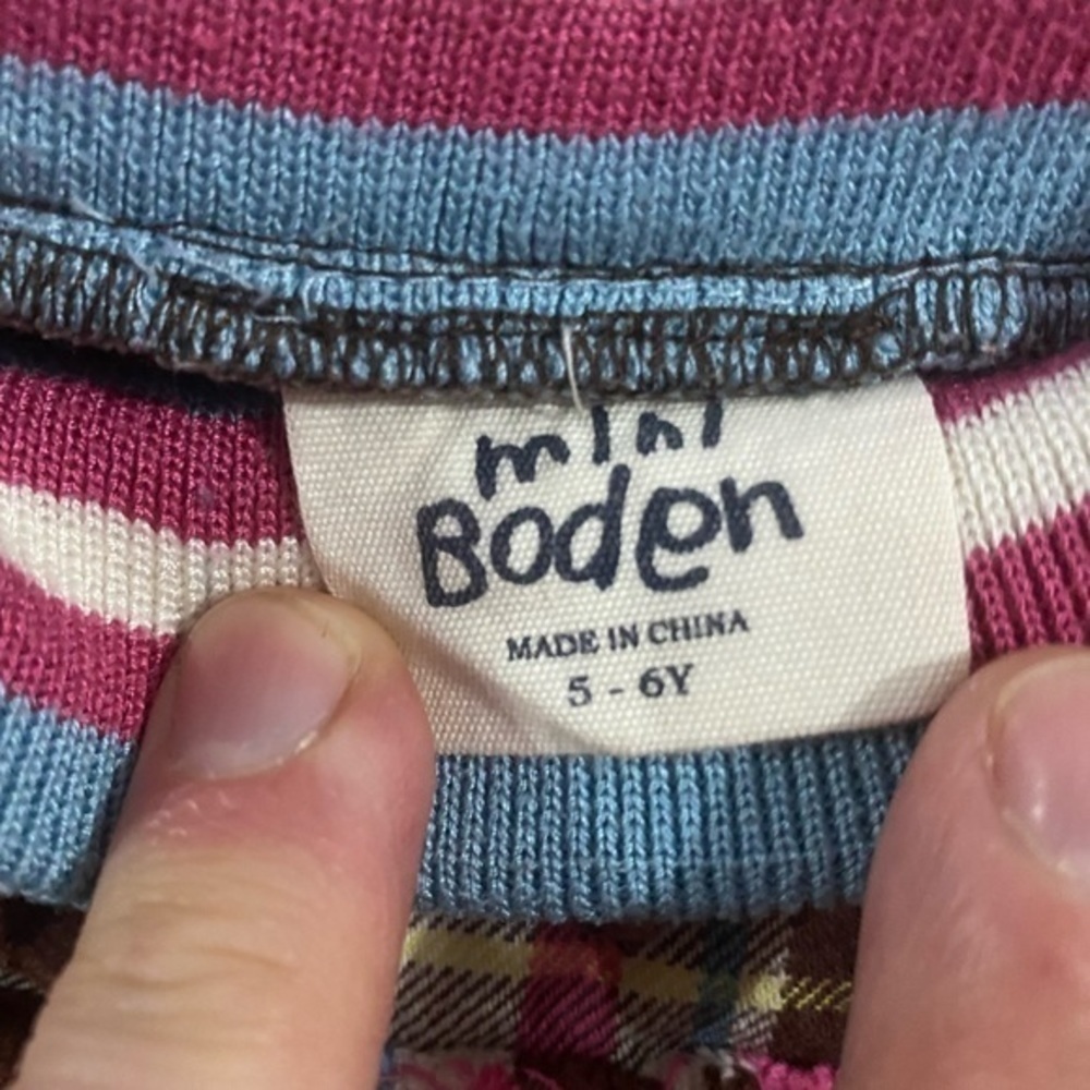 Mini Boden plaid elastic waist skirt size girls 5-6Y. - Picture 3 of 3